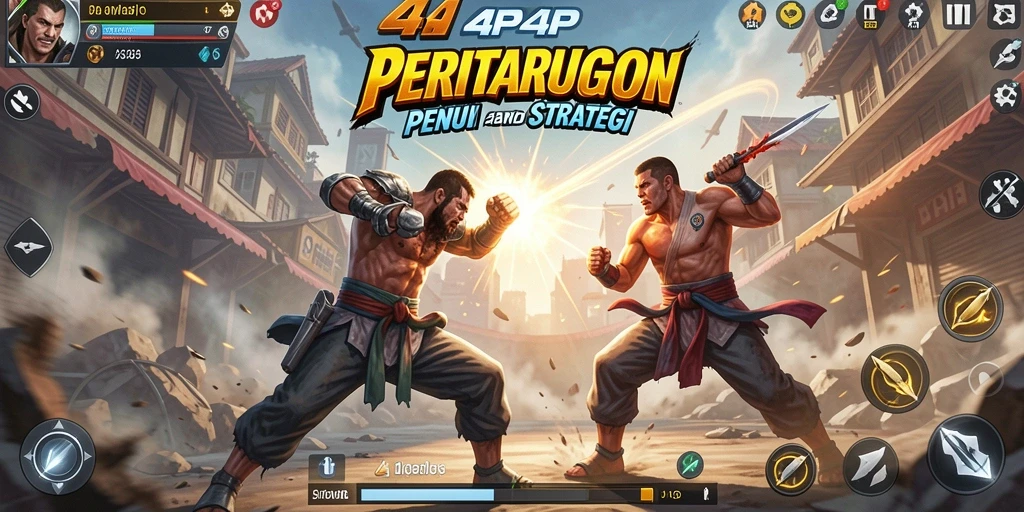 Tampilan gameplay mendebarkan dalam 4P4P dengan pertarungan intens.