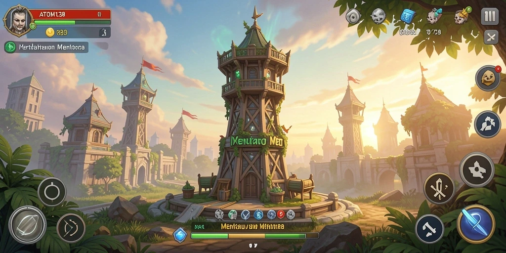 Tampilan gameplay menawan dari ATOM138 Tower Defense.