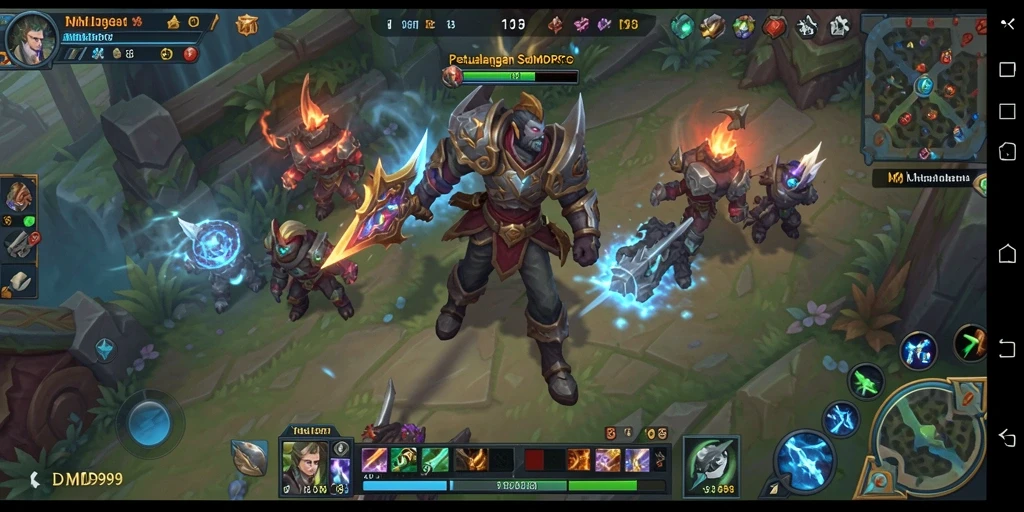 Gameplay DMD999 menunjukkan pertarungan seru antara karakter di dunia fantasi.