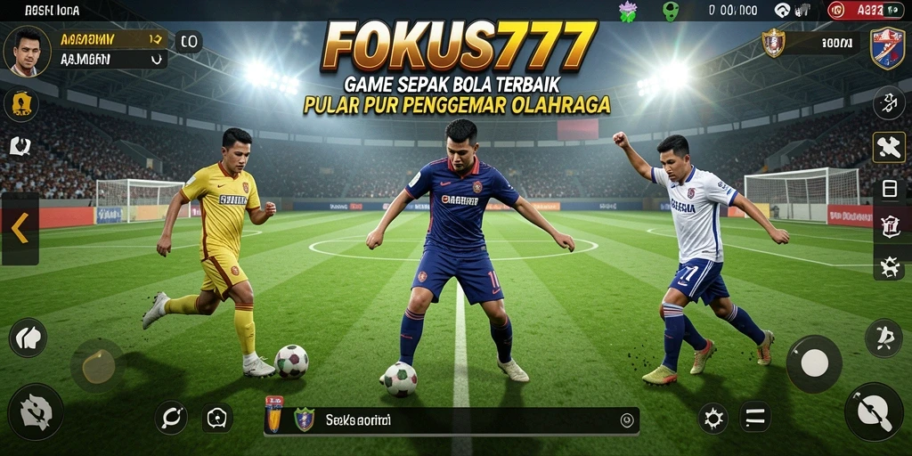 Screenshot FOKUS777 menunjukkan momen seru dalam pertandingan sepak bola.