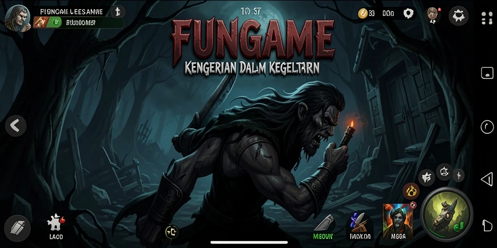 Screenshot menampilkan momen menegangkan dalam gameplay FUNGAME.