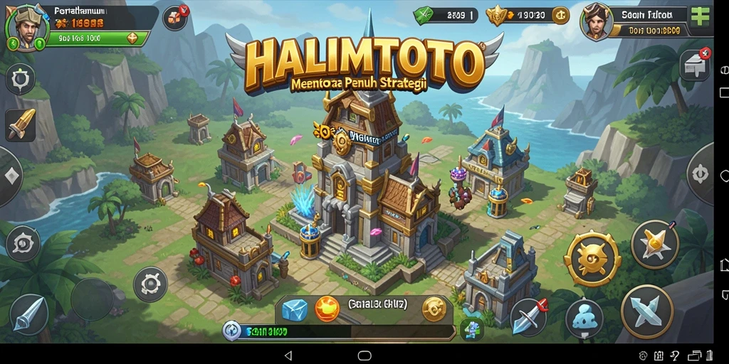 Tampilan gameplay HALIMTOTO saat berjuang melawan musuh dengan menara pertahanan.
